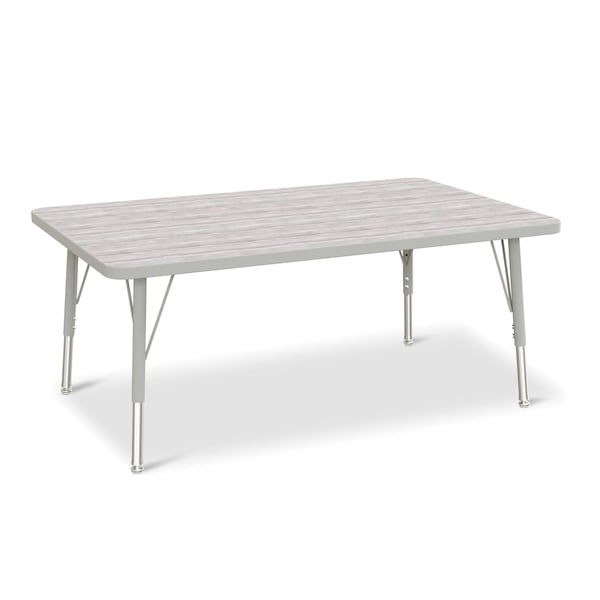 Jonti-Craft Berries Rectangle Activity Table, 30 in. x 48 in., E-height, Driftwood Gray/Gray/Gray 6473JCE450 - main